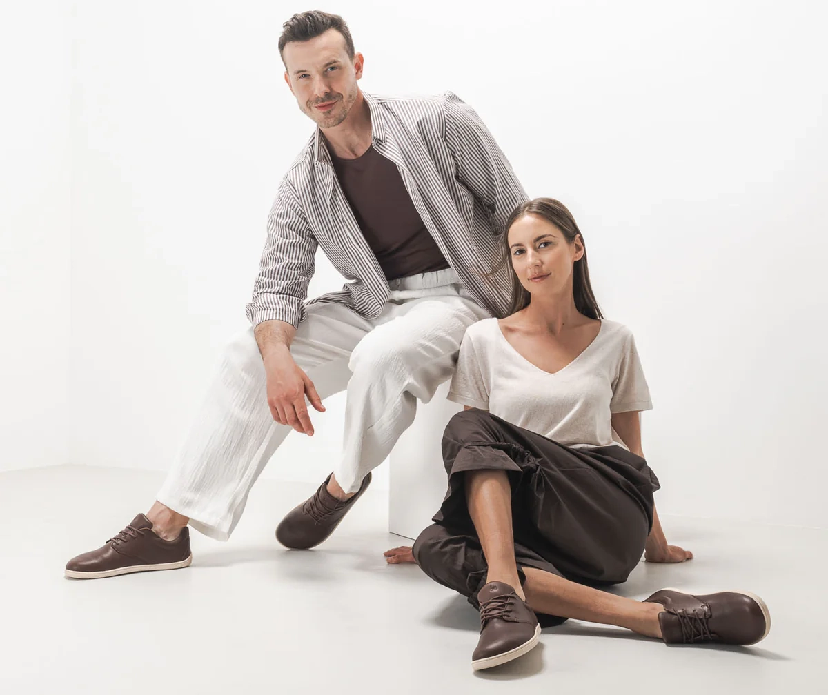 Be Lenka Cityscape Dark Brown: zapatilla barefoot de cuero marrón oscuro