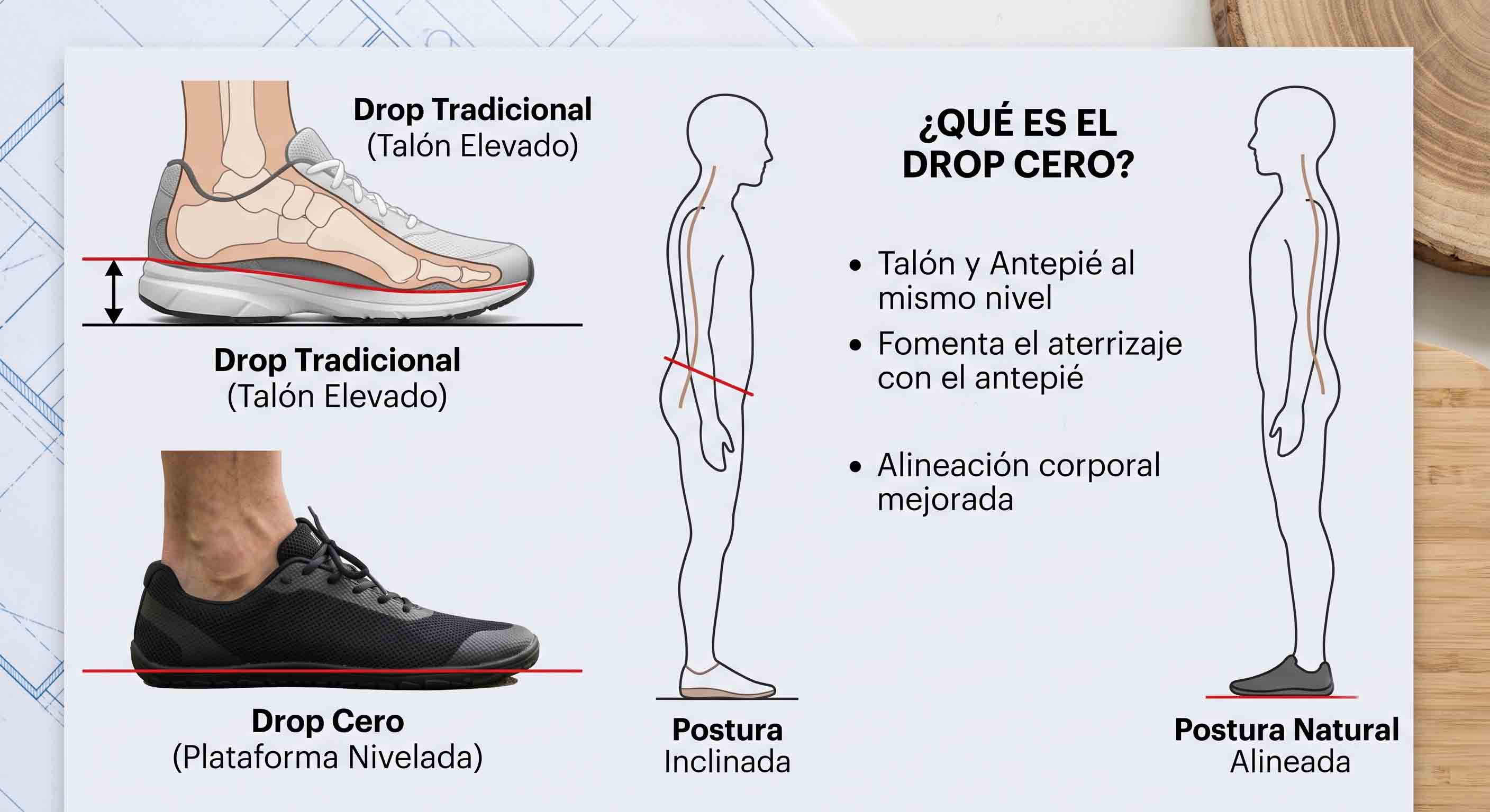 Beneficios del calzado drop cero — pie más fuerte, mejor propiocepción y postura corporal alineada gracias a zapatillas barefoot de suela plana y flexible